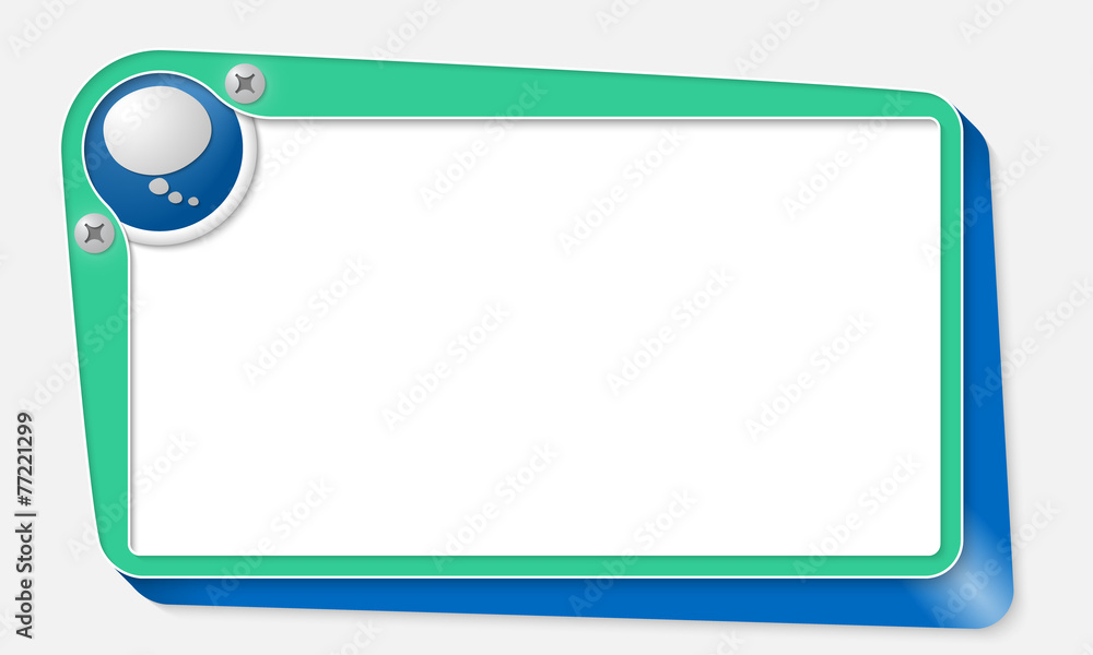 green vector box with screws and speech bubble green vector box with screws and speech bubble
