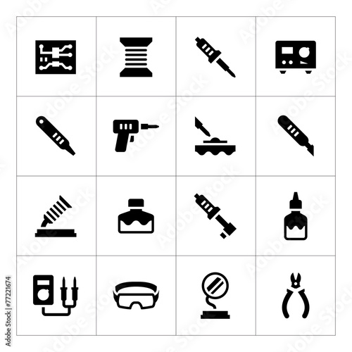 Set icons of soldering