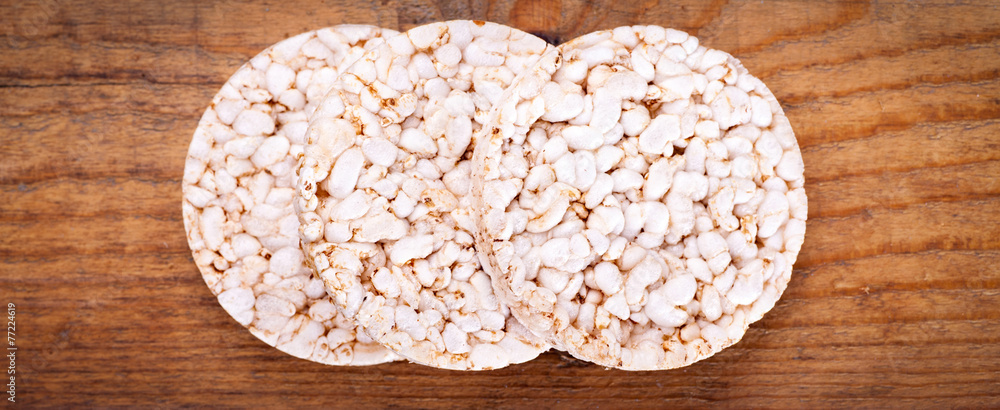 Rice Waffle on wooden background Rice Waffle on wooden background