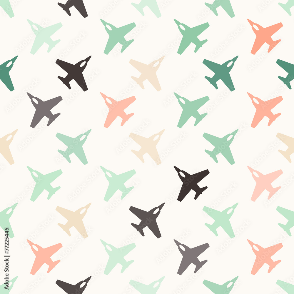 Seamless background with different airplanes Seamless background with different airplanes