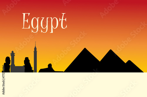 Black vector egypt silhouette skyline