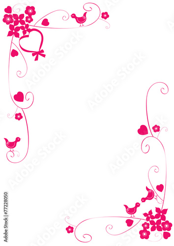 Frame with valentine symbols