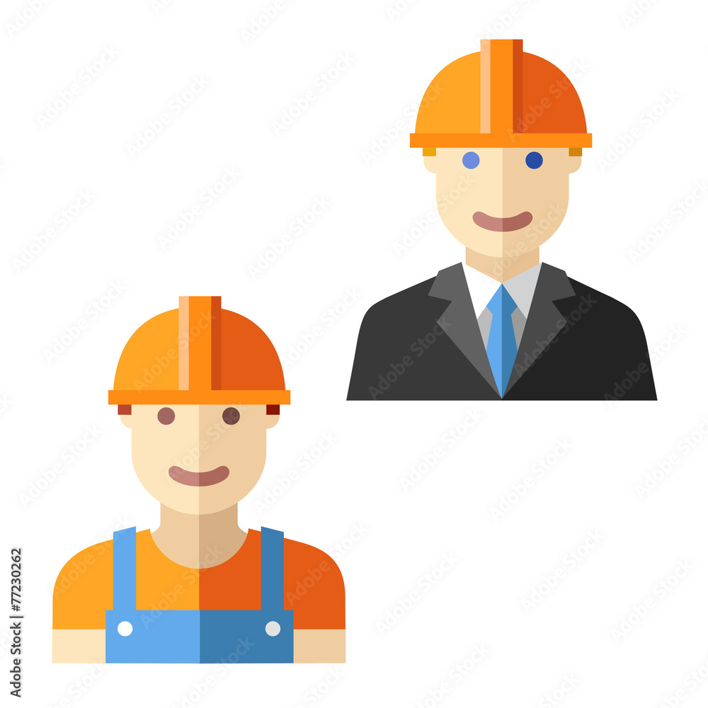 engineer worker flat avatar set engineer worker flat avatar set