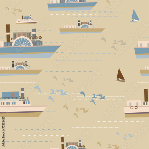 Marine seamless pattern