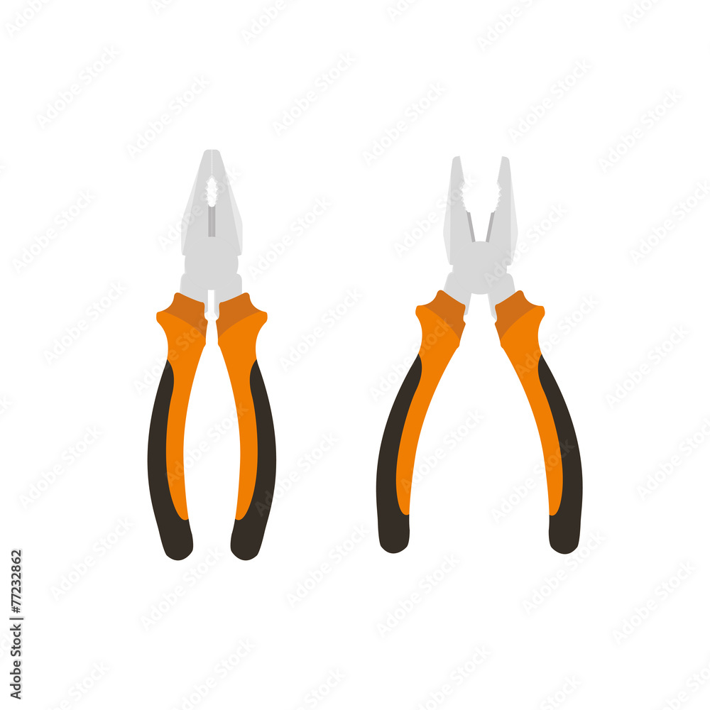 Image of open and closed pliers. Image of open and closed pliers.