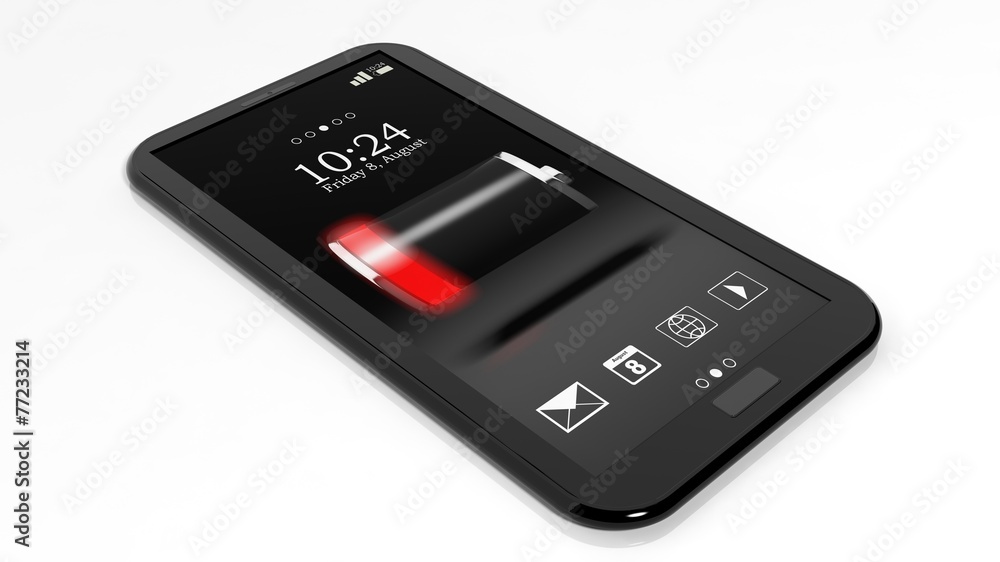 Smartphone with missed call notification on screen Smartphone with missed call notification on screen