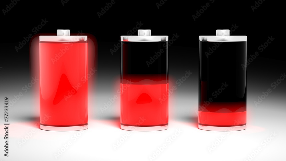 Collection of battery charge level indicators Collection of battery charge level indicators