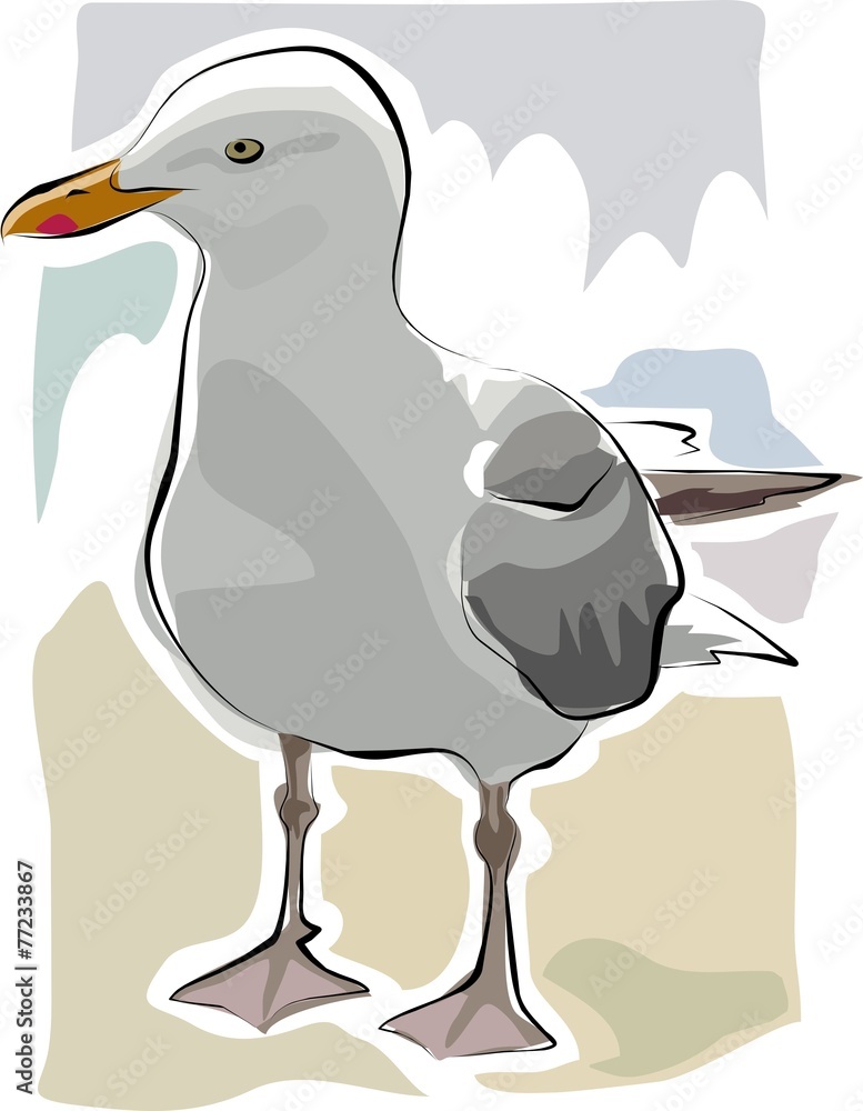 Naklejka premium sketchy seagull