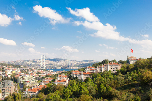 Canvas Print The Bosporus Bridge and Istanbul View
