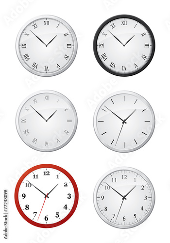 Set of stylish vector clock