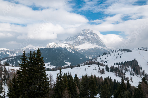Winter view of Monte Civetta, Dolomity, Italy.