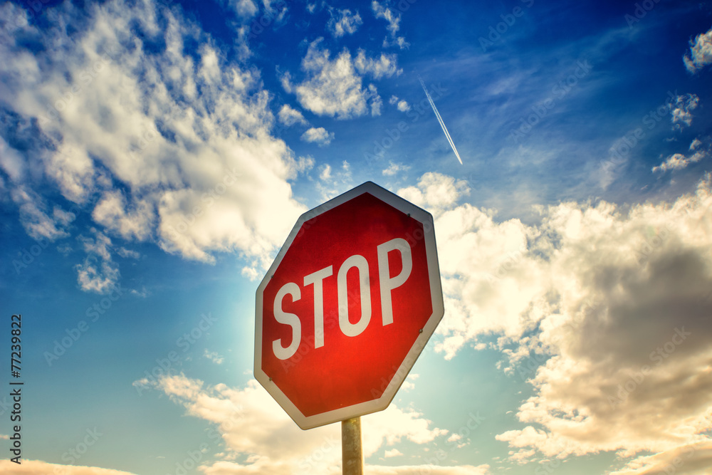 red stop sign (17) - obrazy, fototapety, plakaty 