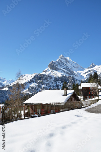 Spring in Braunwald, famous Swiss skiing resort