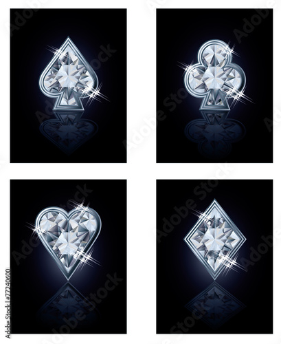 Poker diamonds card, vector illustration