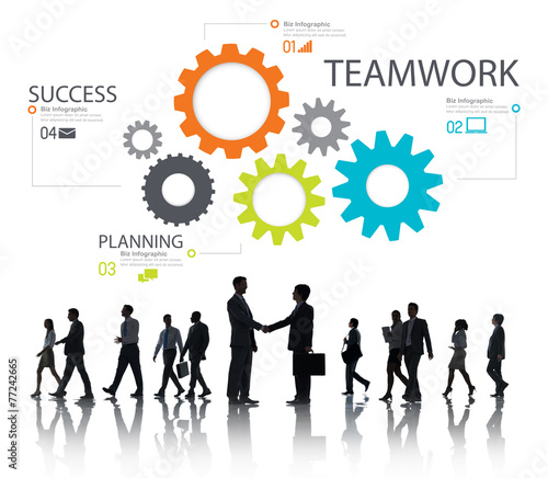 Teamwork Team Group Gear Partnership Cooperation Concept