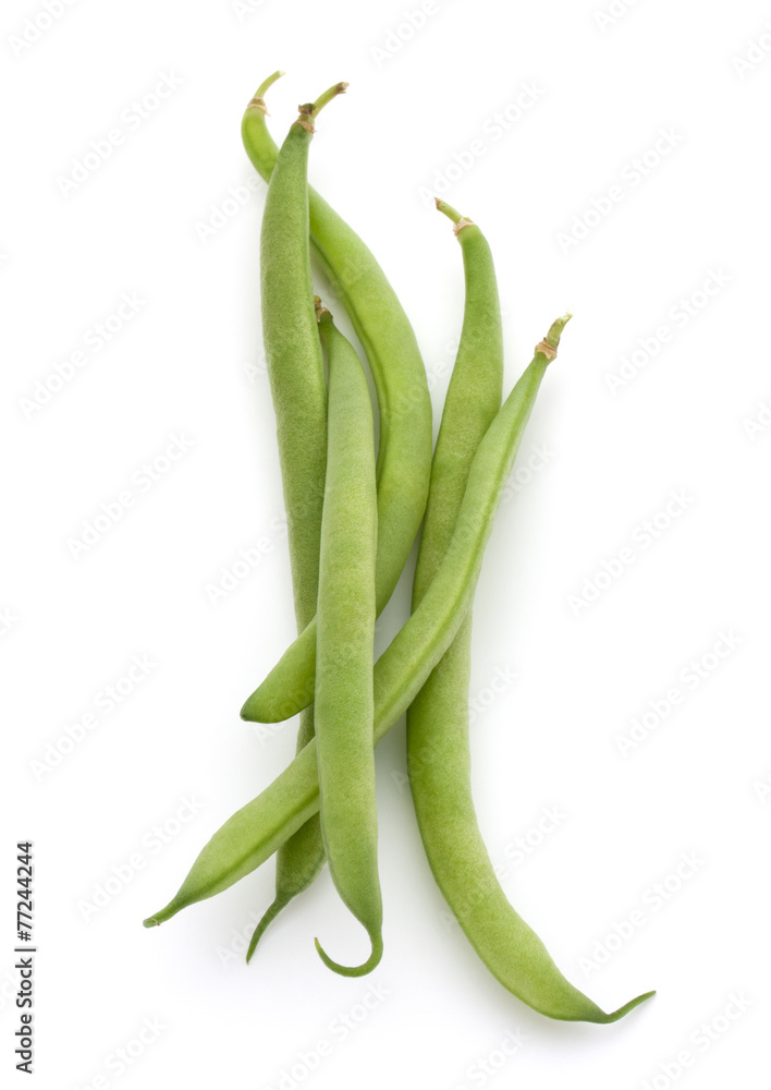 Green beans handful isolated on white background cutout Green beans handful isolated on white background cutout
