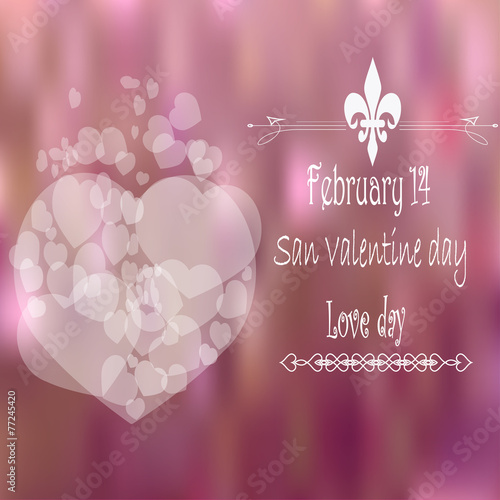 Valentines day, floating hearts over pink  blur background