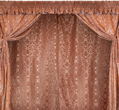 The photo of smart curtains from a gold velvet (not 3D)