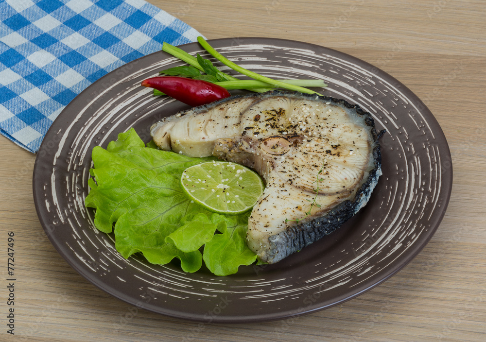 Grilled shark steak Grilled shark steak