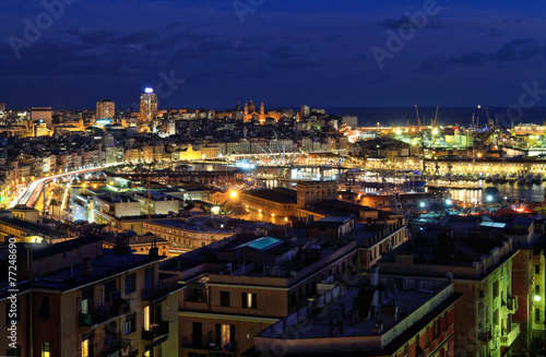 overview of Genova at evening  Italy