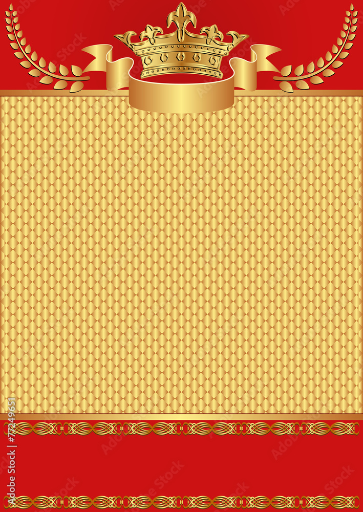 red and golden background with crown Stock Vector | Adobe Stock