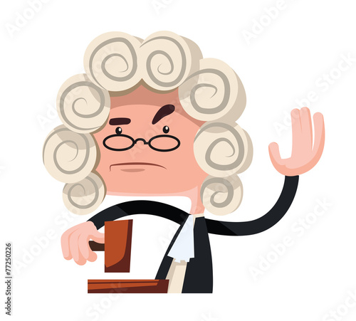Judge making a verdict vector illustration cartoon character