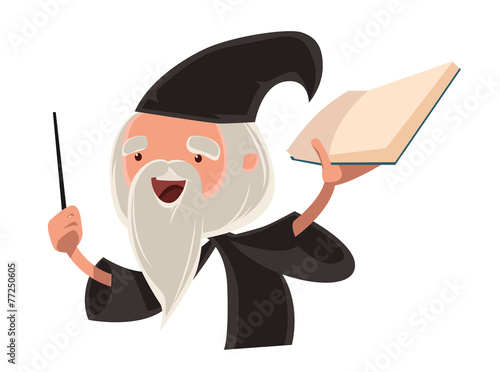 Great wizard old man vector illustration cartoon character