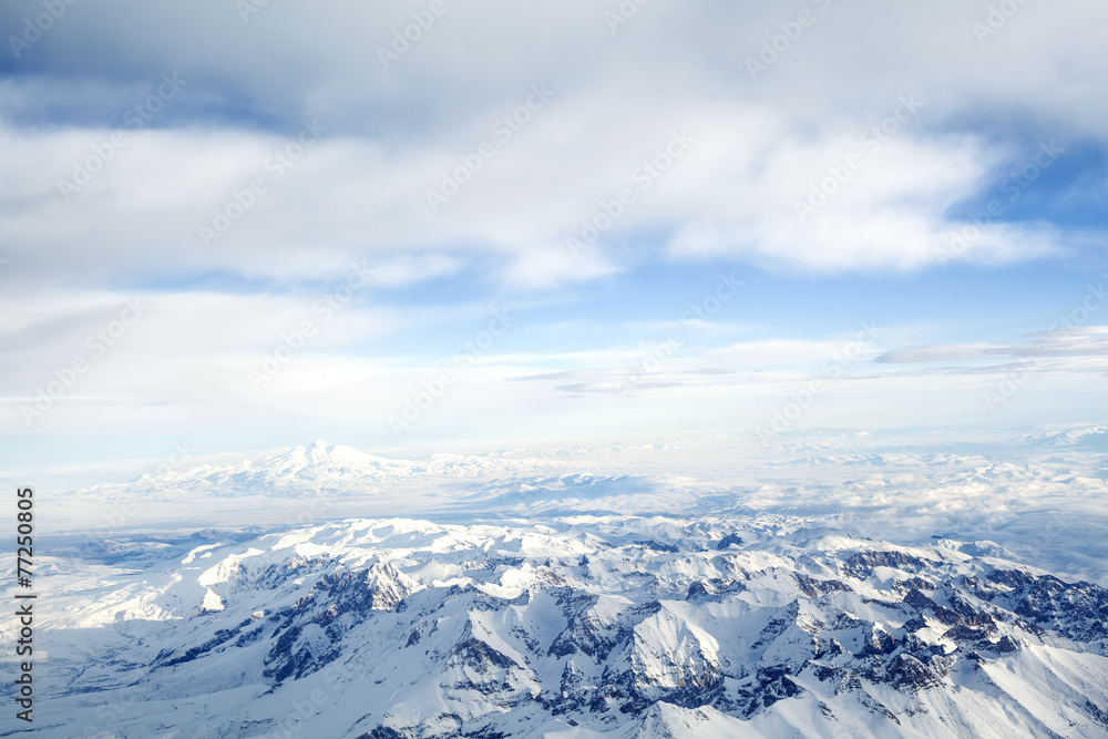 Fototapeta premium Top of snowy mountain