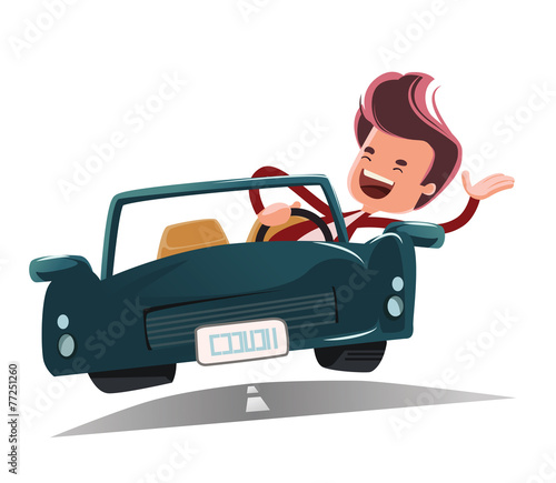 Enjoying the ride vector illustration cartoon character