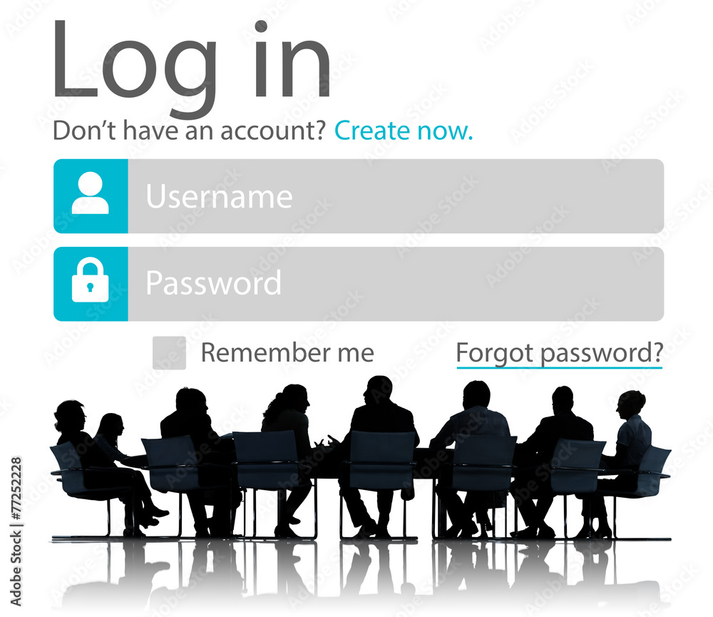Business People Account LogIn Security Protection Concept Business People Account LogIn Security Protection Concept