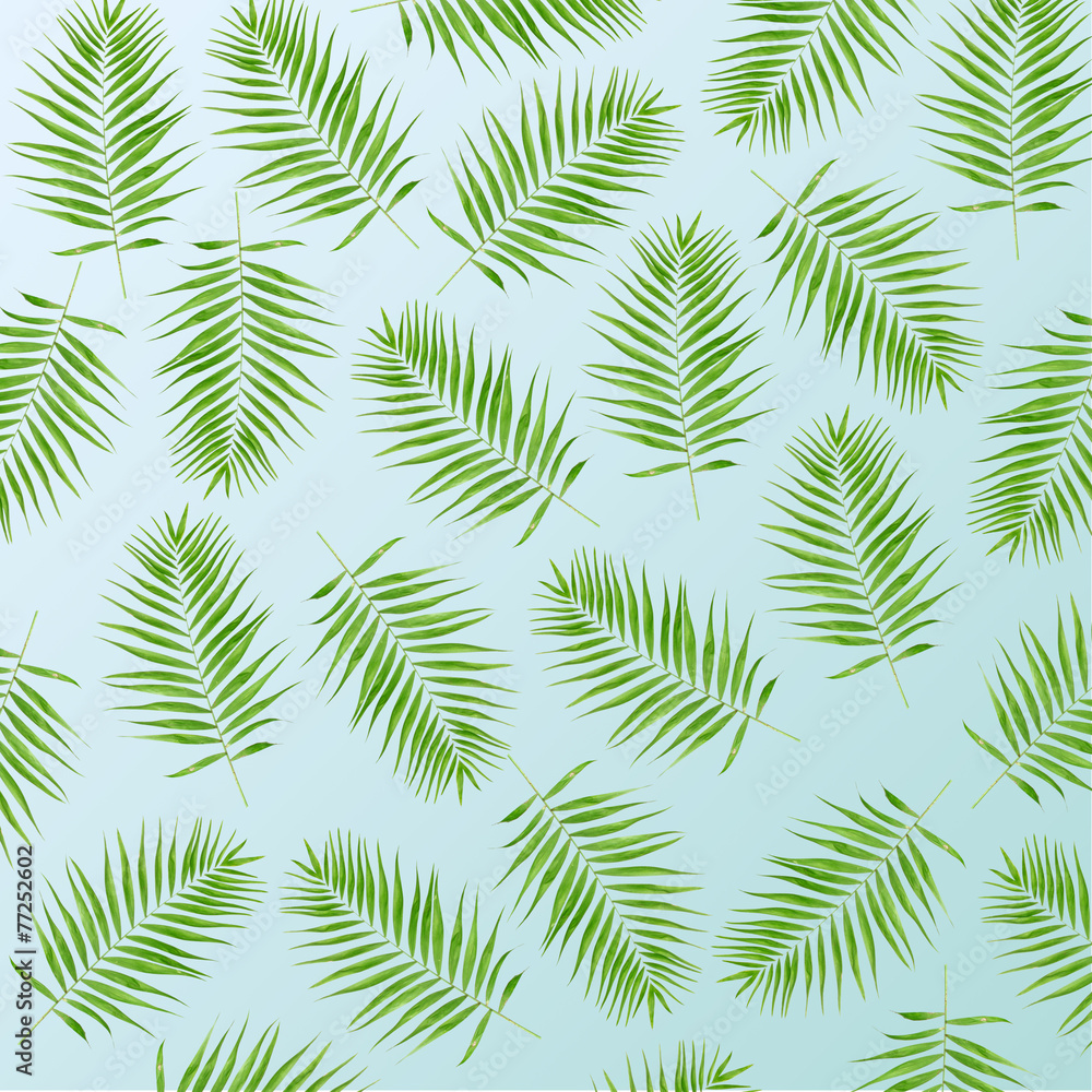 Green palm leaves as background