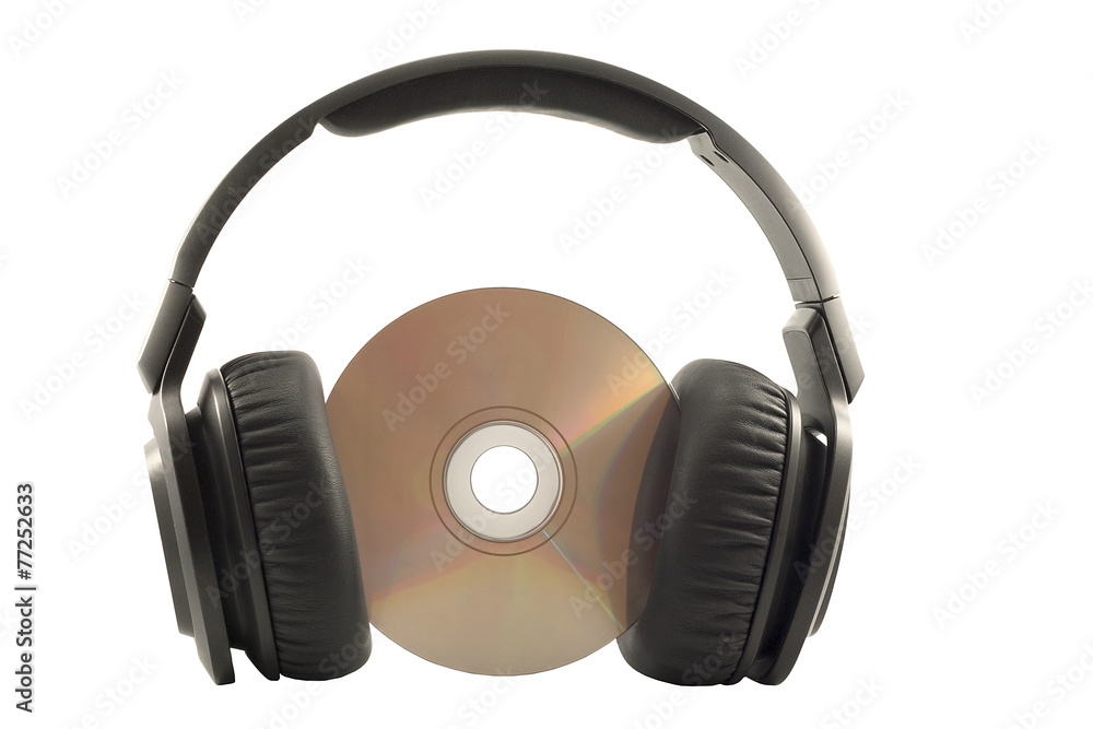 Headphones on compact disk Headphones on compact disk
