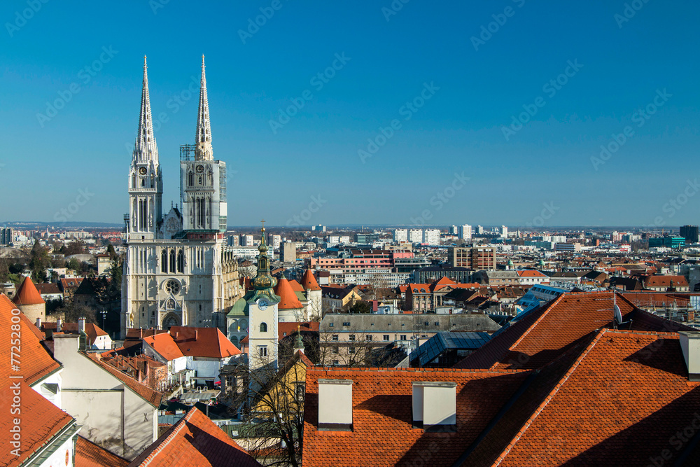 Zagreb cathedral from Upper town
