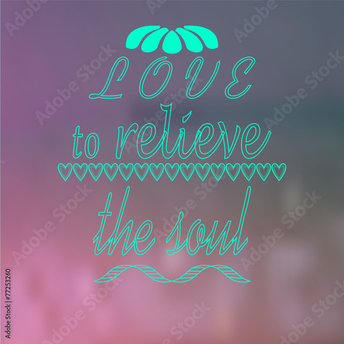 green love text and hearts over pink blur background