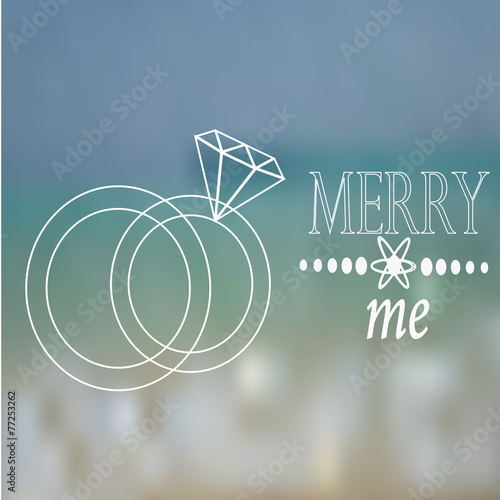 proposal, rings and text over blur background