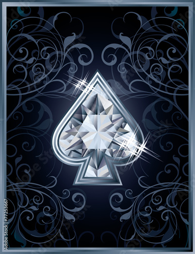 Poker spade diamond card, vector illustration