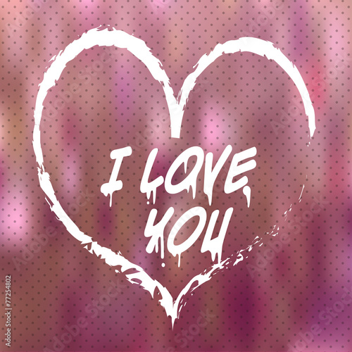 Valentines day,big heart antd whit  text  over blur background