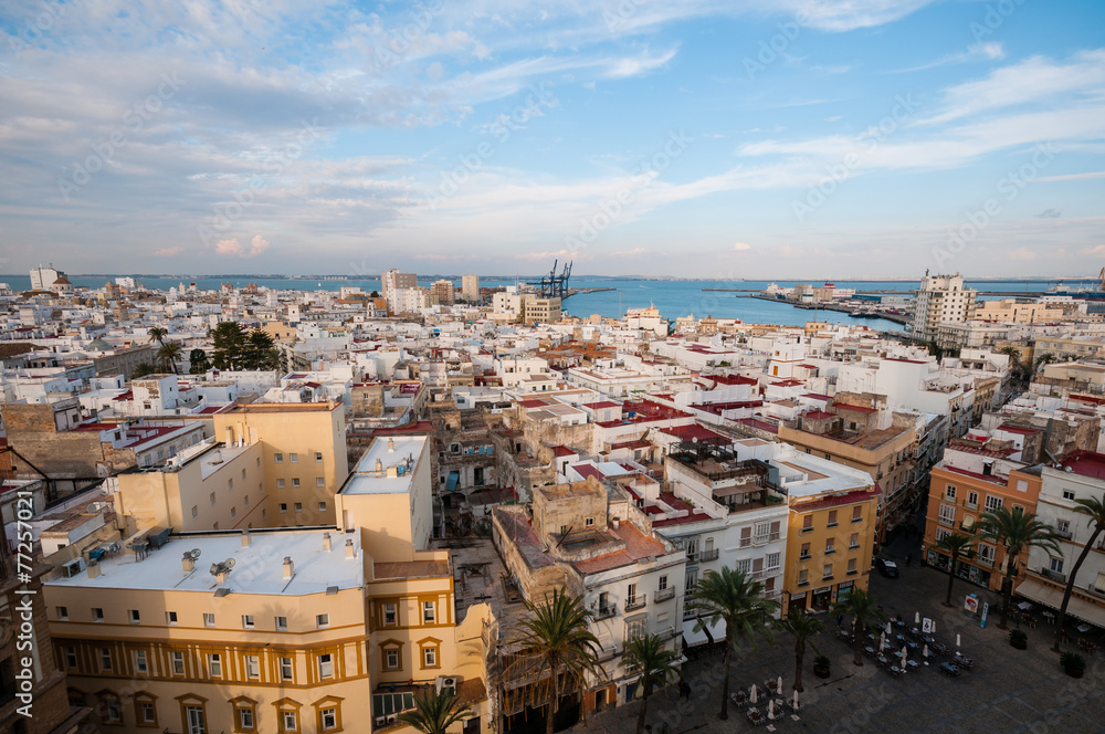 Panorama of famous Cadiz, Spain