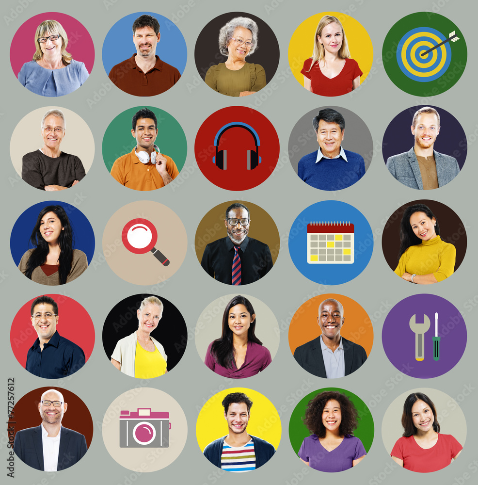 Diverse Multi Ethnic People Technology Media Concept Diverse Multi Ethnic People Technology Media Concept