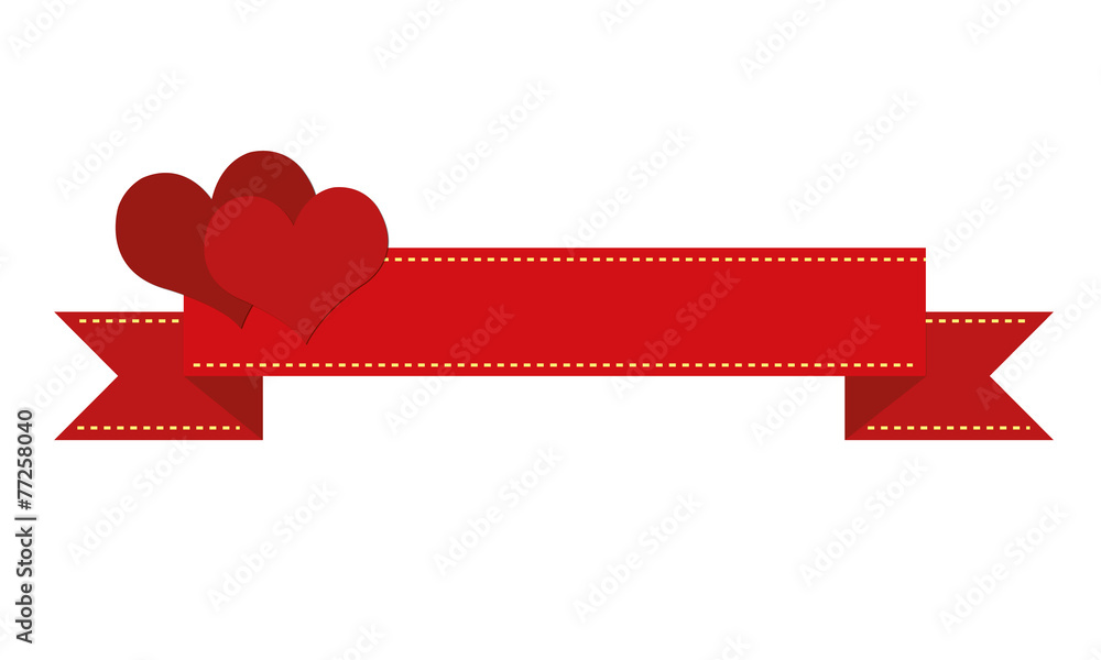 Red banner with hearts Stock Vector | Adobe Stock