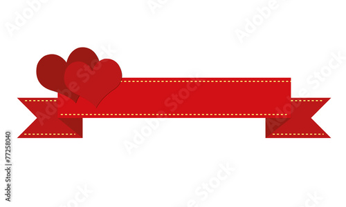 Red banner with hearts