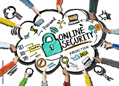Online Security Protection Internet Safety Support Team Concept