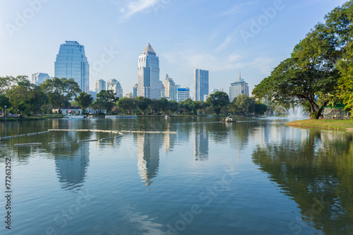 Photography Bangkok Cityscape from Lumpini Park