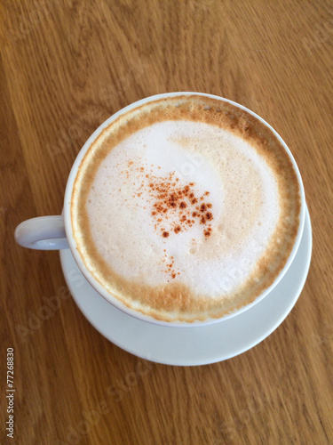 Fresh cup of Hot cappuccino coffee © behindlens