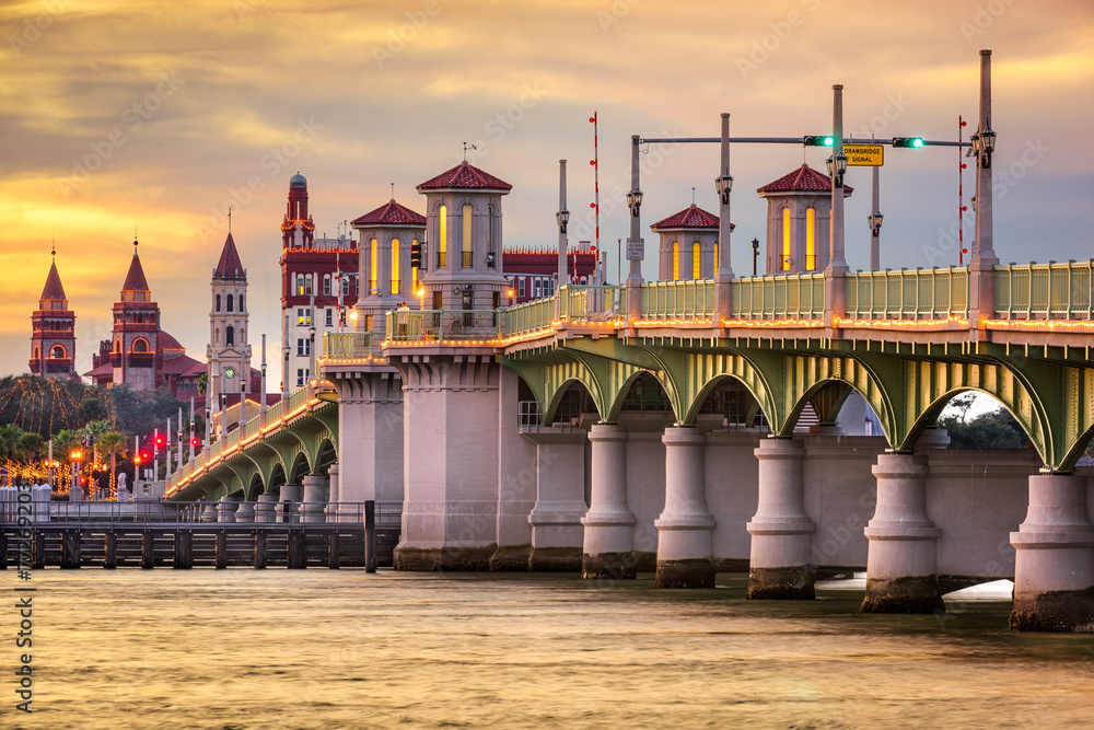 St, Augustine, Florida, USA Skyline at Bridge of Lions
