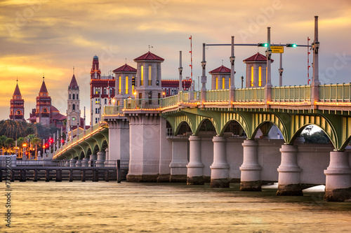 St, Augustine, Florida, USA Skyline at Bridge of Lions photo