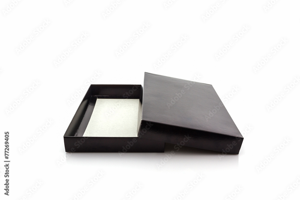 Black paper box. Black paper box.