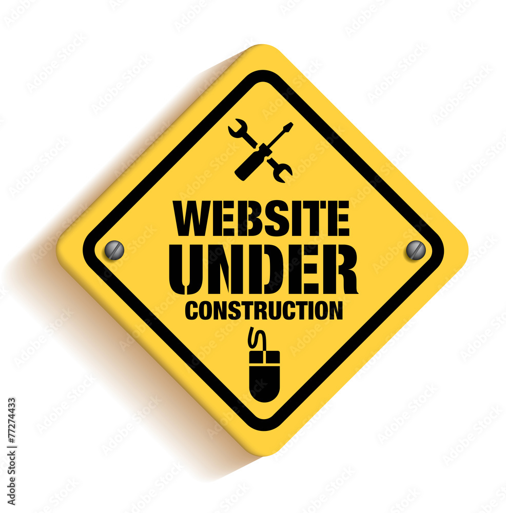 Website Under Construction Sign in White Background Website Under Construction Sign in White Background