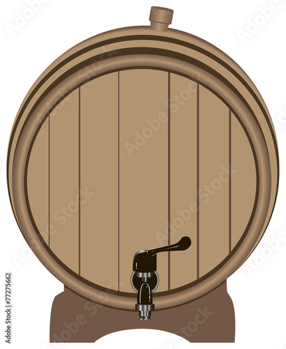Wooden barrel with a tap
