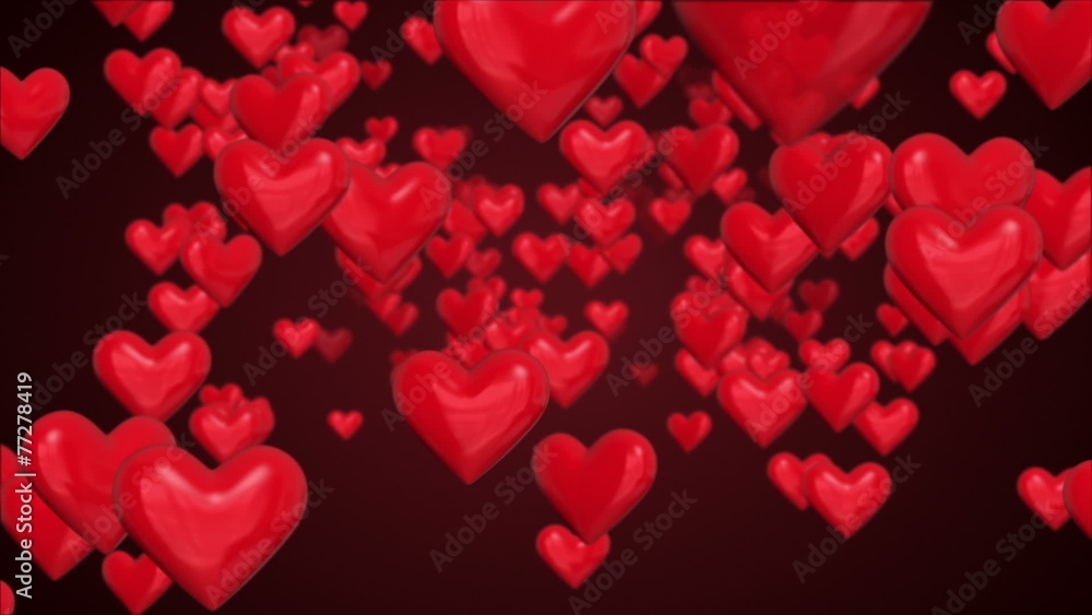 Red Hearts.Seamless loop Red Hearts.Seamless loop